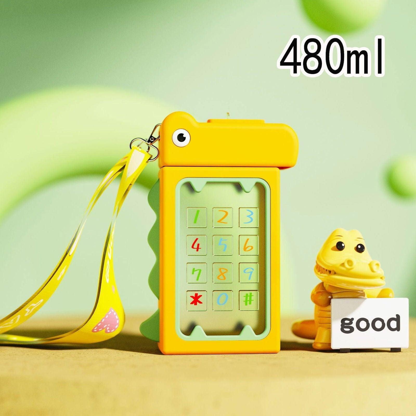 Creative Dino Water Bottle for Kids with Portable Strap - Twisoo