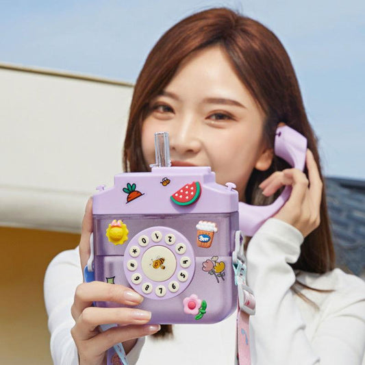 Creative Telephone Shape Water Cup with Straw for Children - Twisoo