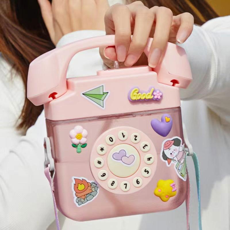 Creative Telephone Shape Water Cup with Straw for Children - Twisoo