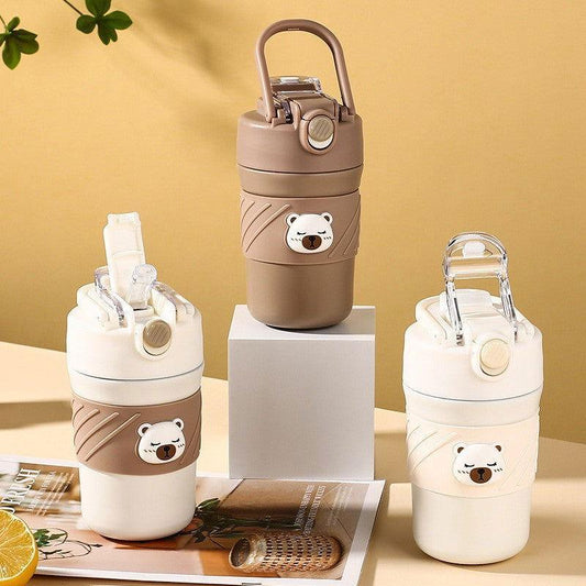 Cute 450 ML Bear Thermal Coffee & Water Cup for Office and Home - Twisoo