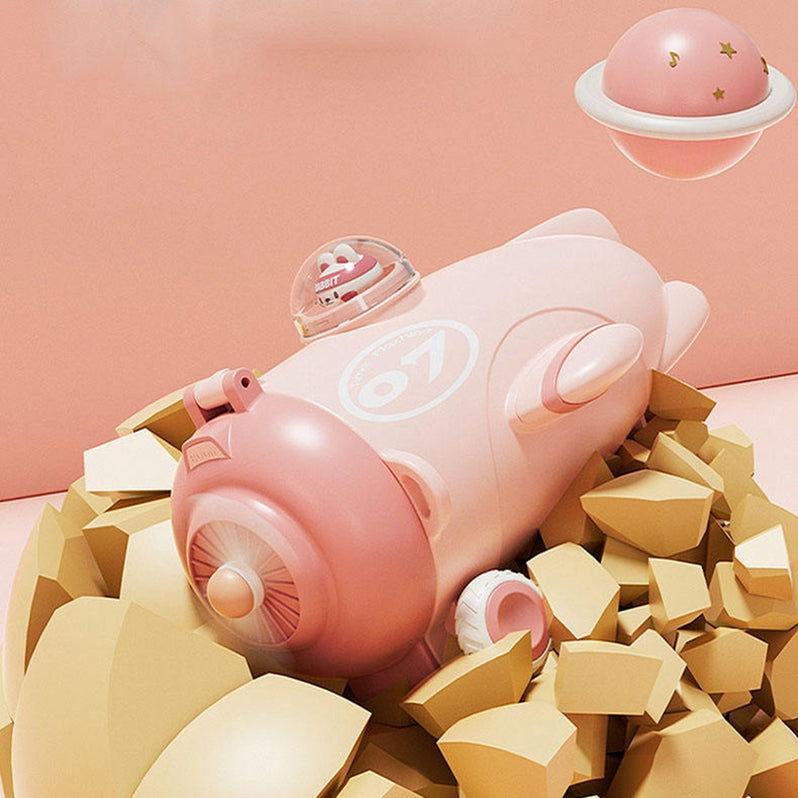 Cute Aircraft Shape Water Bottle for Kids with Portable Strap - Twisoo