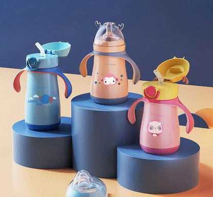 Cute Baby Milk Bottle for Feeding Milk Babies and Kids (Steel) - Twisoo