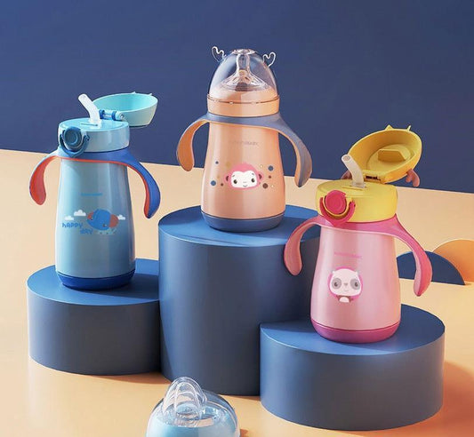 Cute Baby Milk Bottle for Feeding Milk Babies and Kids (Steel) - Twisoo