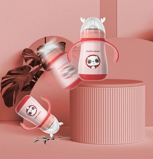 Cute Baby Milk Bottle for Feeding Milk Babies and Kids (Steel) - Twisoo