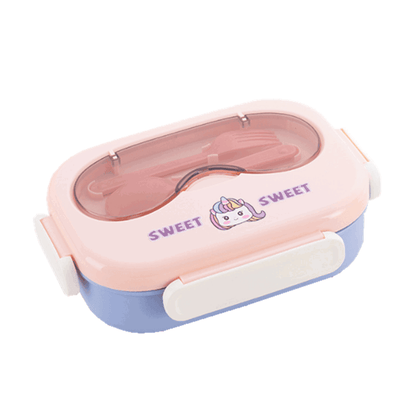 Cute Cartoon Bento - Stainless Steel Lunch Box with Spoon and Sauce Bowl for Kids 🍱 - Twisoo