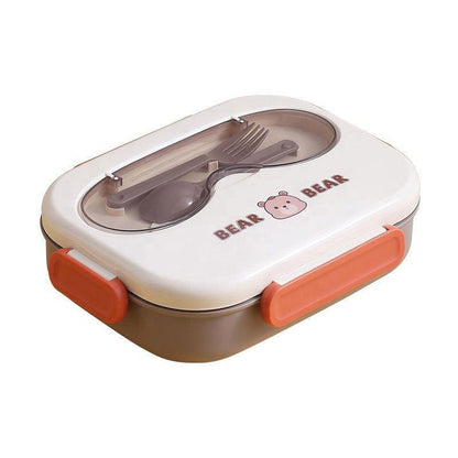 Cute Cartoon Bento - Stainless Steel Lunch Box with Spoon and Sauce Bowl for Kids 🍱 - Twisoo