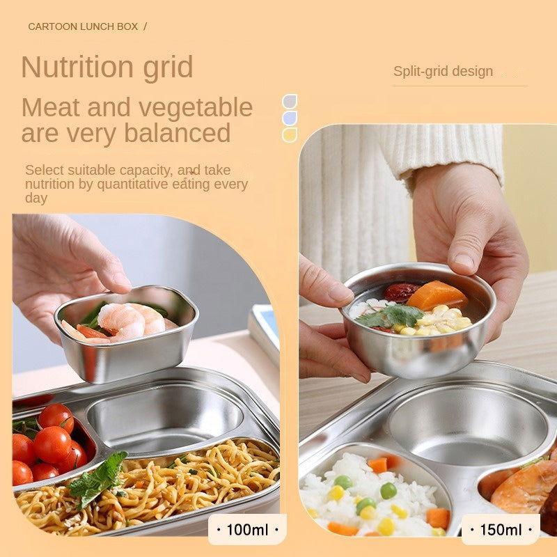 Cute Cartoon Bento - Stainless Steel Lunch Box with Spoon and Sauce Bowl for Kids 🍱 - Twisoo