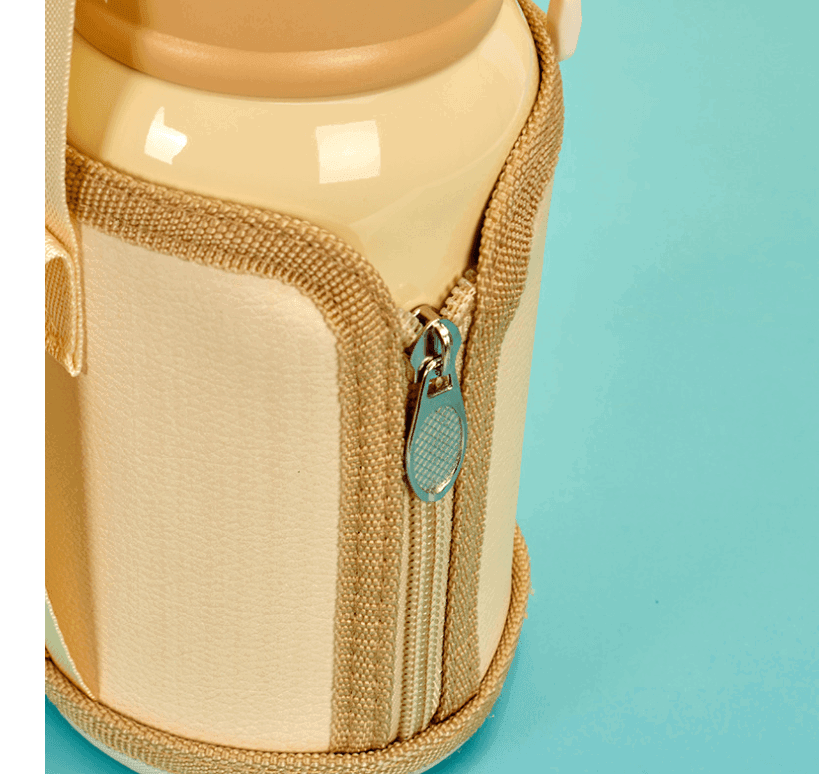 Cute Cartoon Stainless Steel School Water Bottle for Kids with Temperature Display with Portable Strap - Twisoo