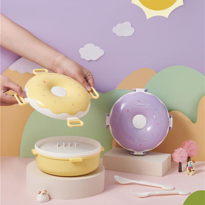 Cute Donut Plastic Bento Lunch Box for Kids 🍩 - Twisoo