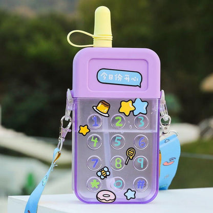 Cute Mobile Phone Water Bottle for Kids with Portable Strap - Twisoo