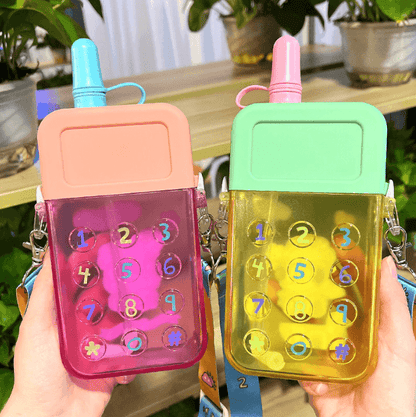 Cute Mobile Phone Water Bottle for Kids with Portable Strap - Twisoo