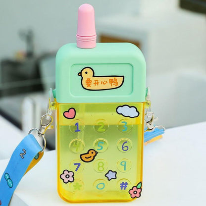 Cute Mobile Phone Water Bottle for Kids with Portable Strap - Twisoo