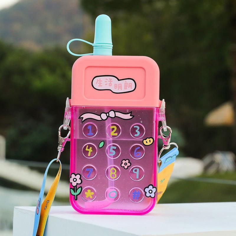 Cute Mobile Phone Water Bottle for Kids with Portable Strap - Twisoo