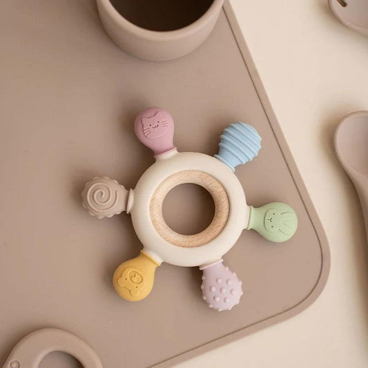 Cute & Stylish Multi Use Baby Teether - Wooden for Babies and Kids - Twisoo