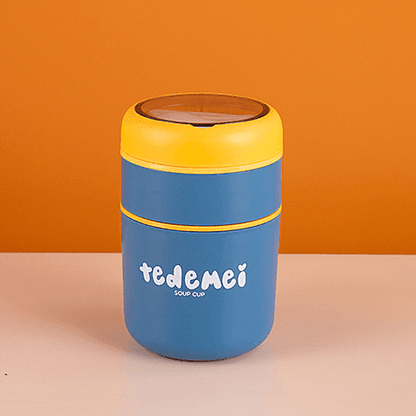 Double Bowl - Thermo Steel Food Jar with Spoon (750ml) - Twisoo