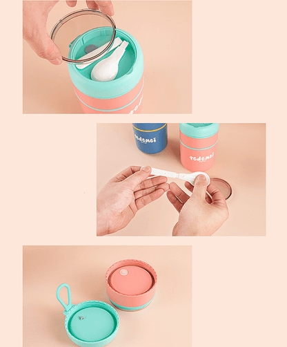 Double Bowl - Thermo Steel Food Jar with Spoon (750ml) - Twisoo