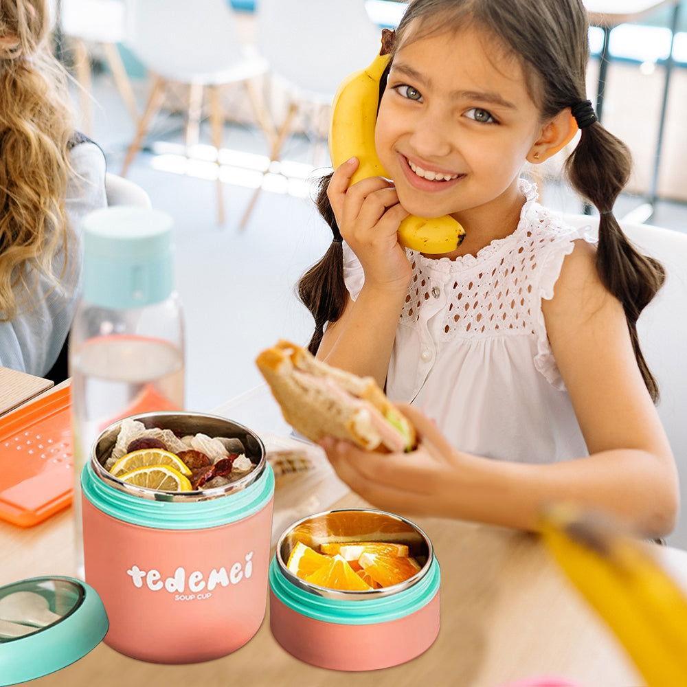 Double Bowl - Thermo Steel Food Jar with Spoon (750ml) - Twisoo