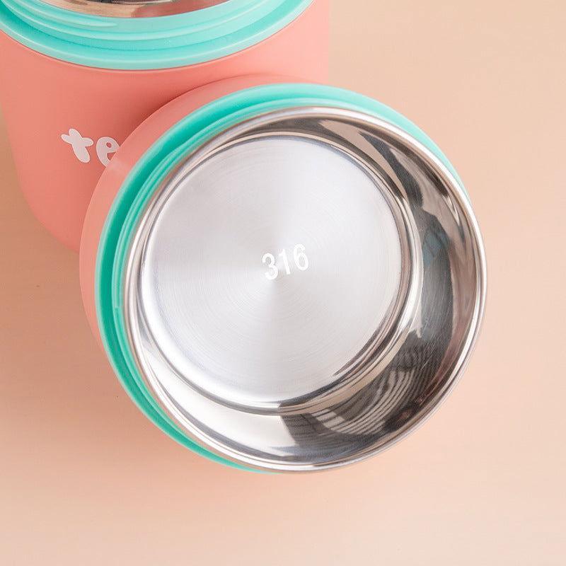 Double Bowl - Thermo Steel Food Jar with Spoon (750ml) - Twisoo