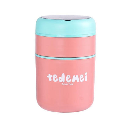 Double Bowl - Thermo Steel Food Jar with Spoon (750ml) - Twisoo