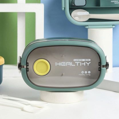 Double Decker Bento Steel Lunch Box with Compartments for Kids - Twisoo