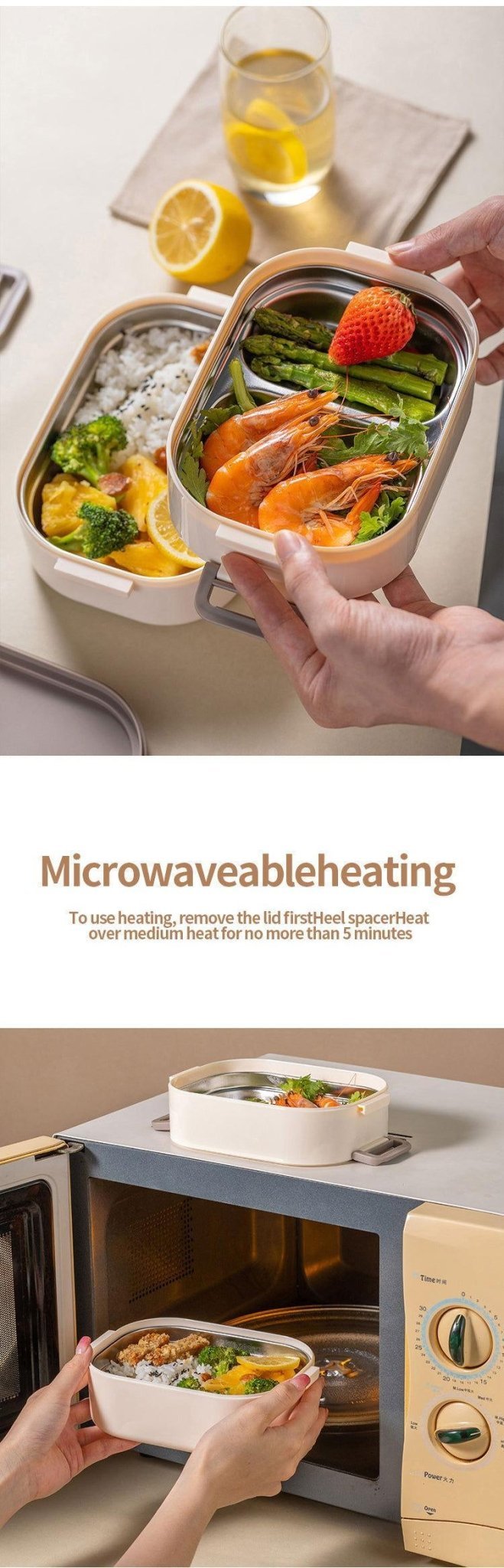 Double Delight - Bento Stainless Steel Lunch Box with Handle for Kids - Twisoo