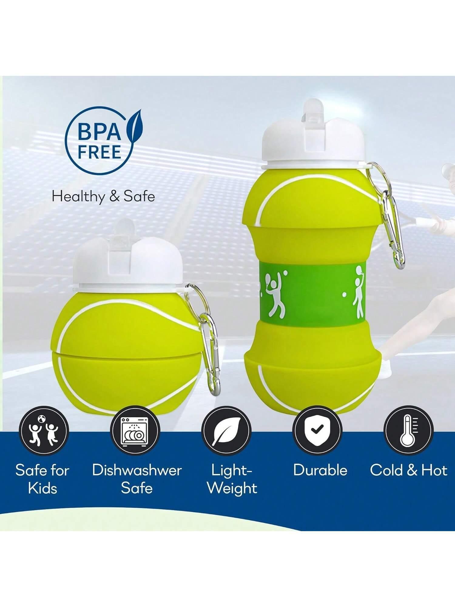 Foldable Silicone Sports Water Bottle – Basketball/Tennis Design 🏀🎾 - Twisoo