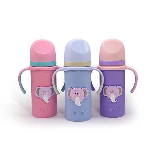 Glass Milk Bottle with Protective Silicone Case for Baby - Twisoo