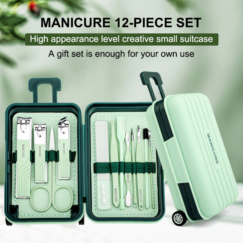 12-in-1 Stainless Steel Manicure Set – Portable Nail Clippers &amp; Beauty Tools Kit