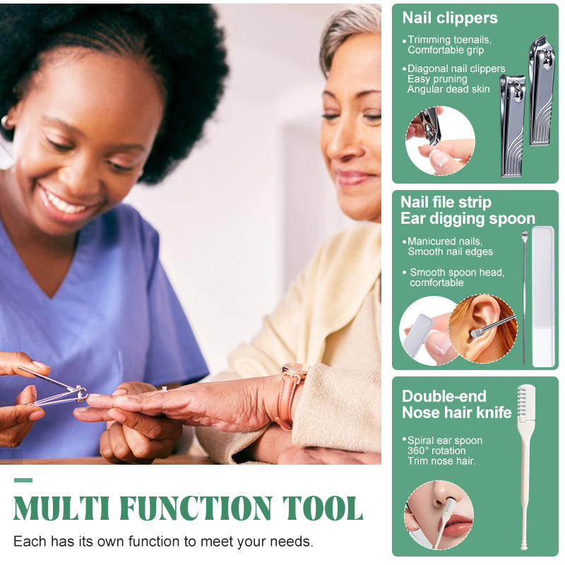 8-Piece Nail Clipper Set with Mini 4-Wheel Travel Trolley