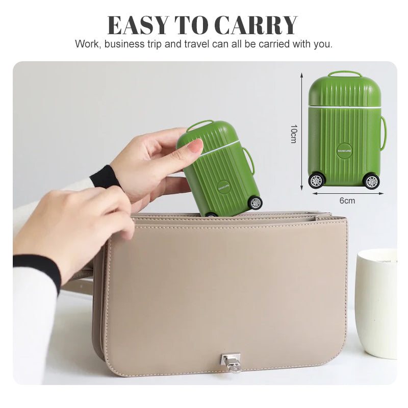 8-Piece Nail Clipper Set with Mini 4-Wheel Travel Trolley