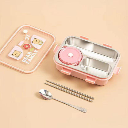 Heavy Meal 4 Compartment - Bento Lunch Box with Bowl (Bear) - Twisoo