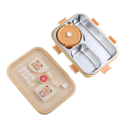Heavy Meal 4 Compartment - Bento Lunch Box with Bowl (Bear) - Twisoo
