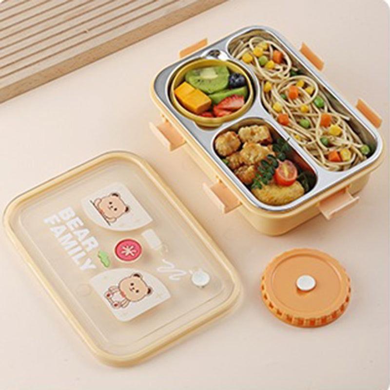 Heavy Meal 4 Compartment - Bento Lunch Box with Bowl (Bear) - Twisoo