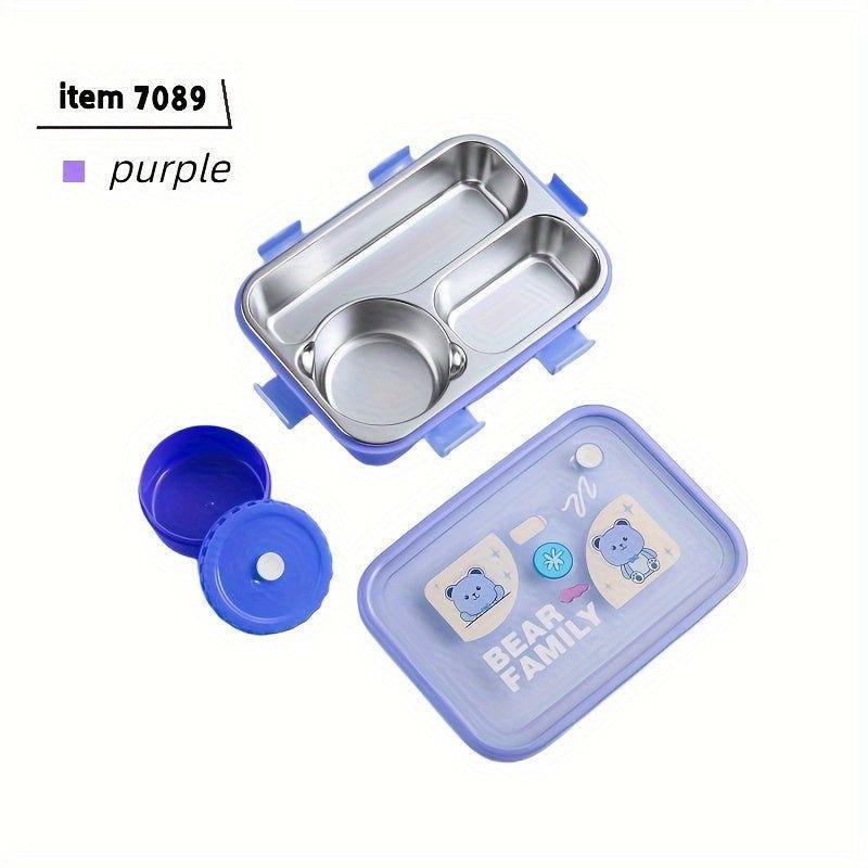 Heavy Meal 4 Compartment - Bento Lunch Box with Bowl (Bear) - Twisoo