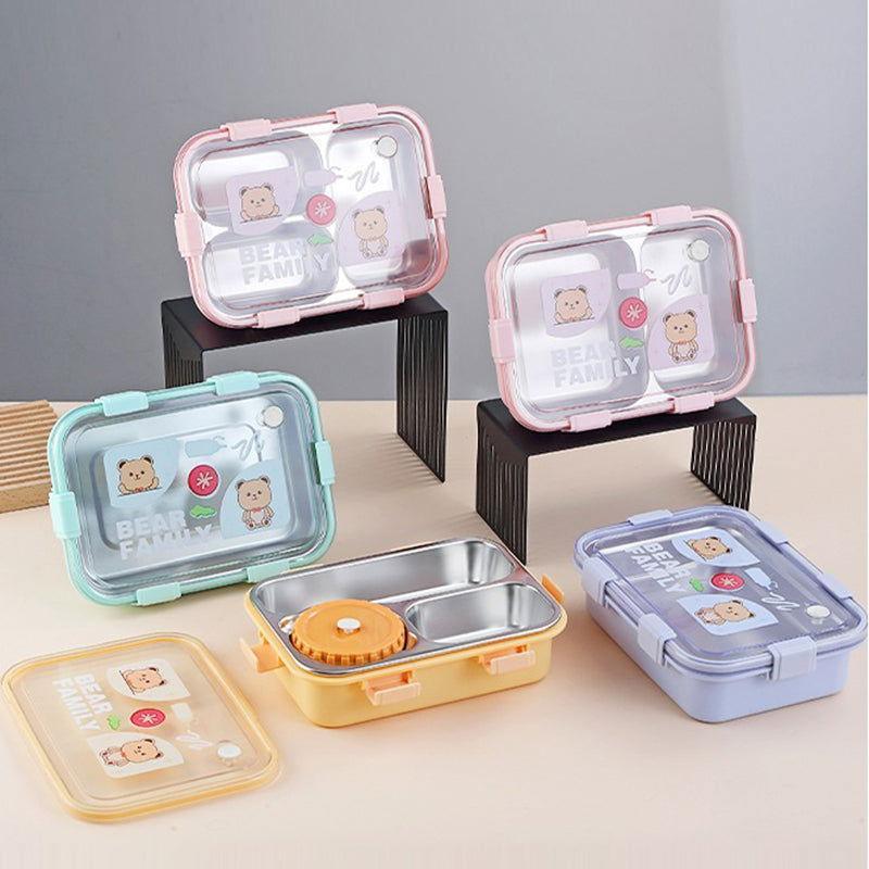 Heavy Meal 4 Compartment - Bento Lunch Box with Bowl (Bear) - Twisoo