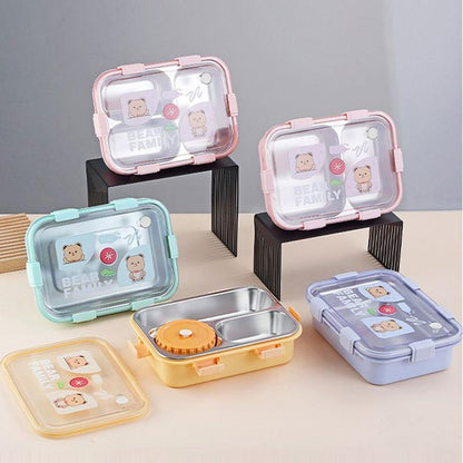 Heavy Meal 4 Compartment - Bento Lunch Box with Bowl (Bear) - Twisoo