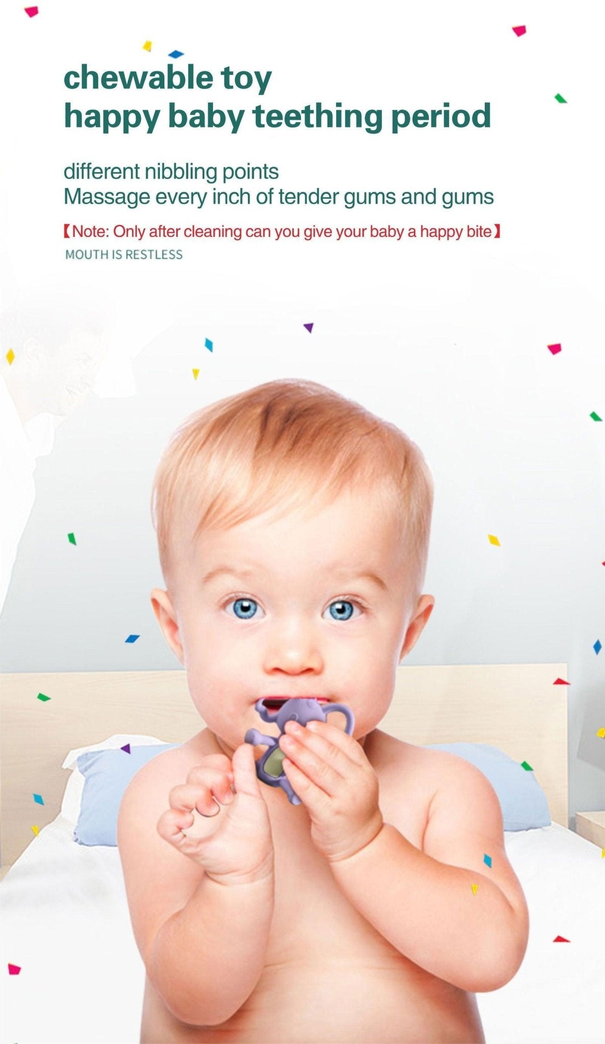 High Quality Elephant Shape Teether for Babies to Soothe their Gums - Twisoo