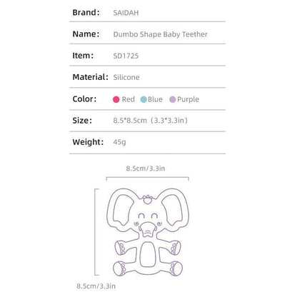 High Quality Elephant Shape Teether for Babies to Soothe their Gums - Twisoo