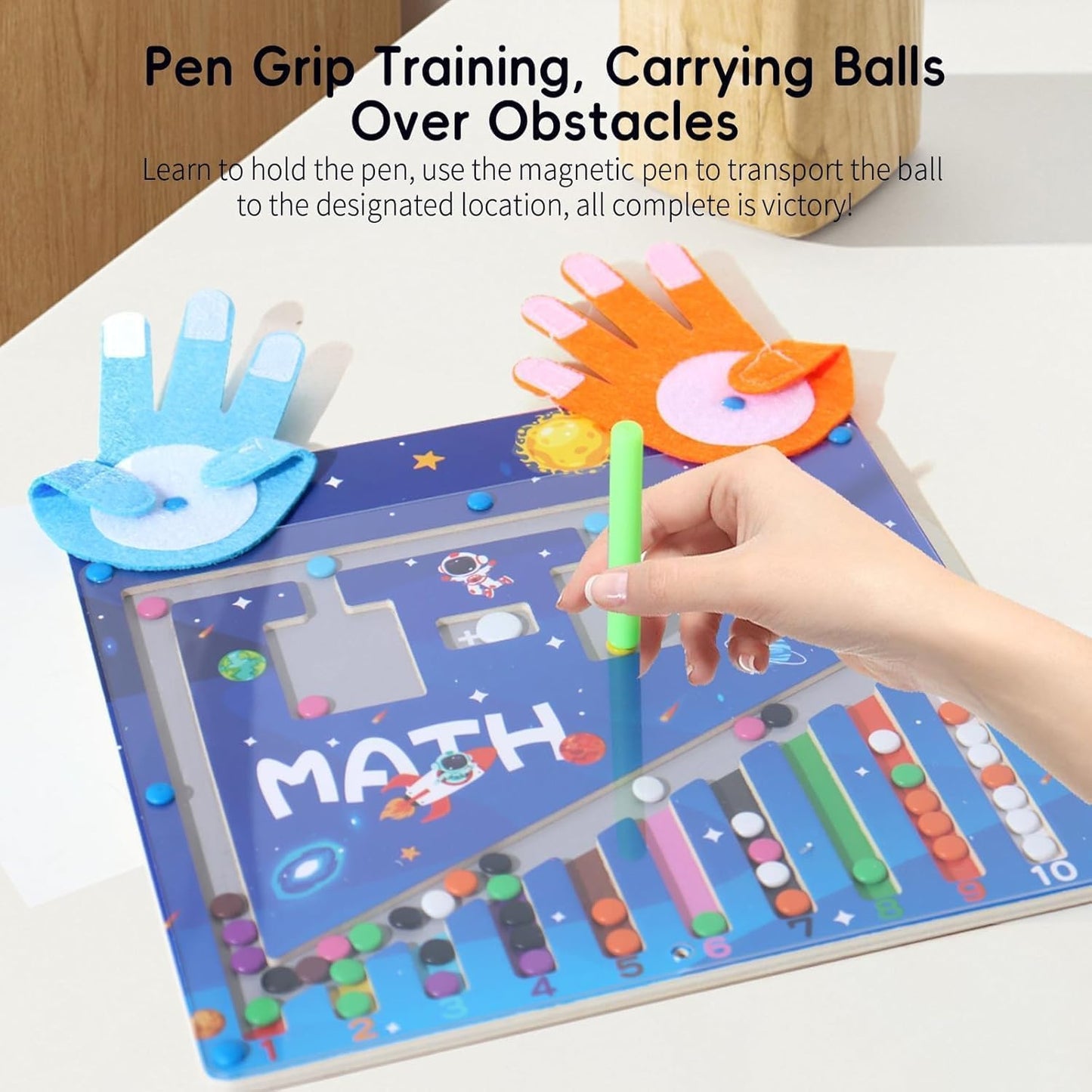 Magnetic Bead Maze Game for Kids – Wooden Montessori Learning Toy