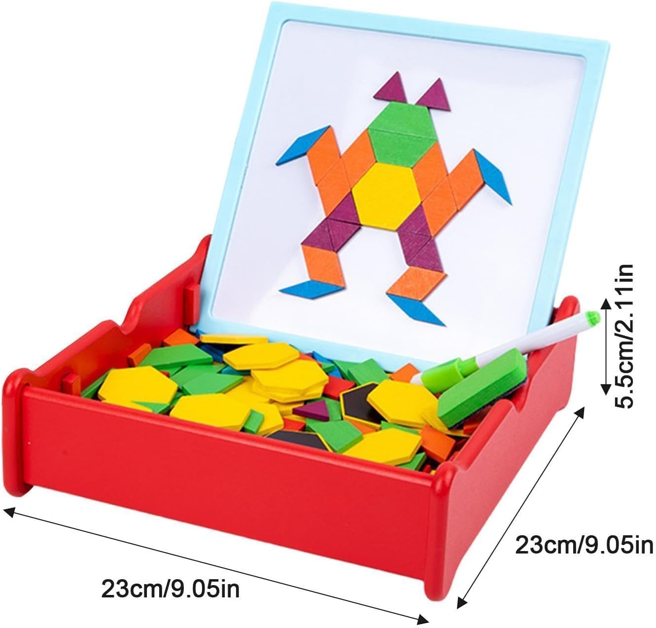 Tangram Puzzle Wooden Magnetic Blocks - Educational Geometric Toy