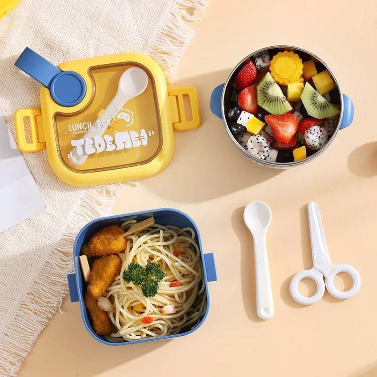 Kids Cereal Lunch Box with Steel Bowl and Spoon - Twisoo