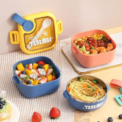 Kids Cereal Lunch Box with Steel Bowl and Spoon - Twisoo