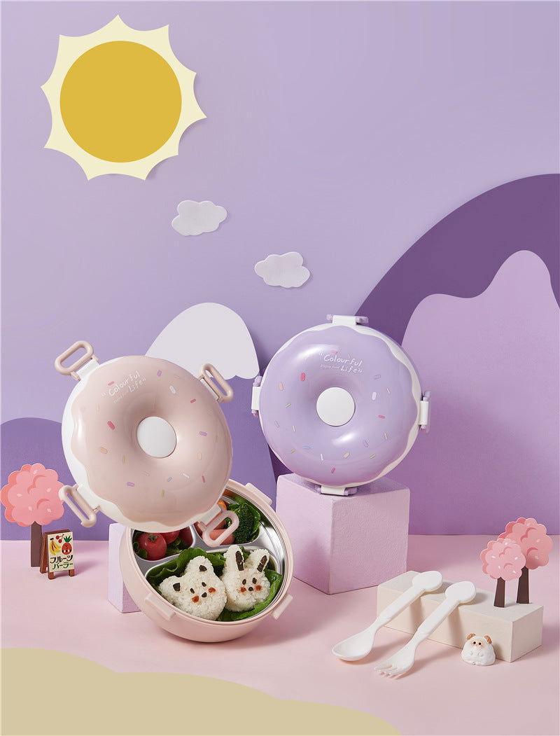 Kids Donut Design - Stainless Steel Lunch Box - Twisoo