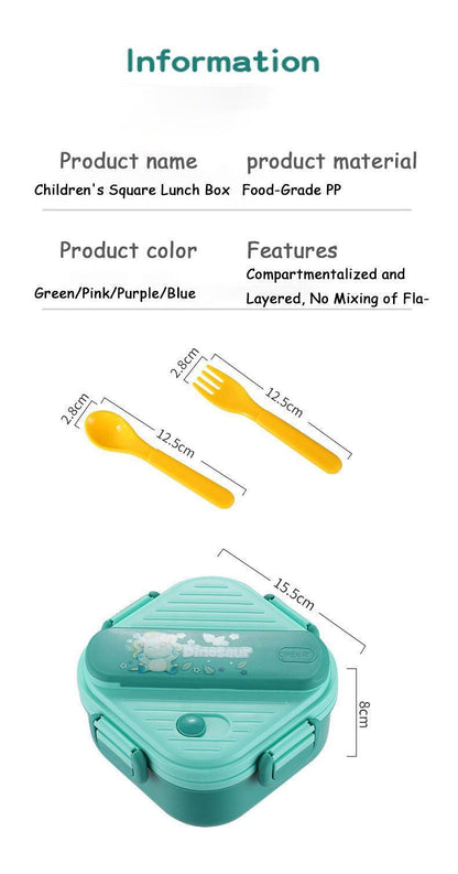 Kids Square Bento Plastic Lunch Box - Twisoo