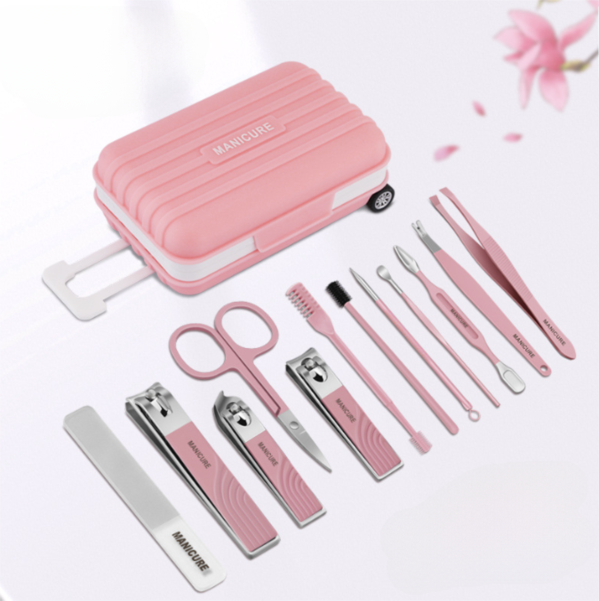 12-in-1 Stainless Steel Manicure Set – Portable Nail Clippers &amp; Beauty Tools Kit