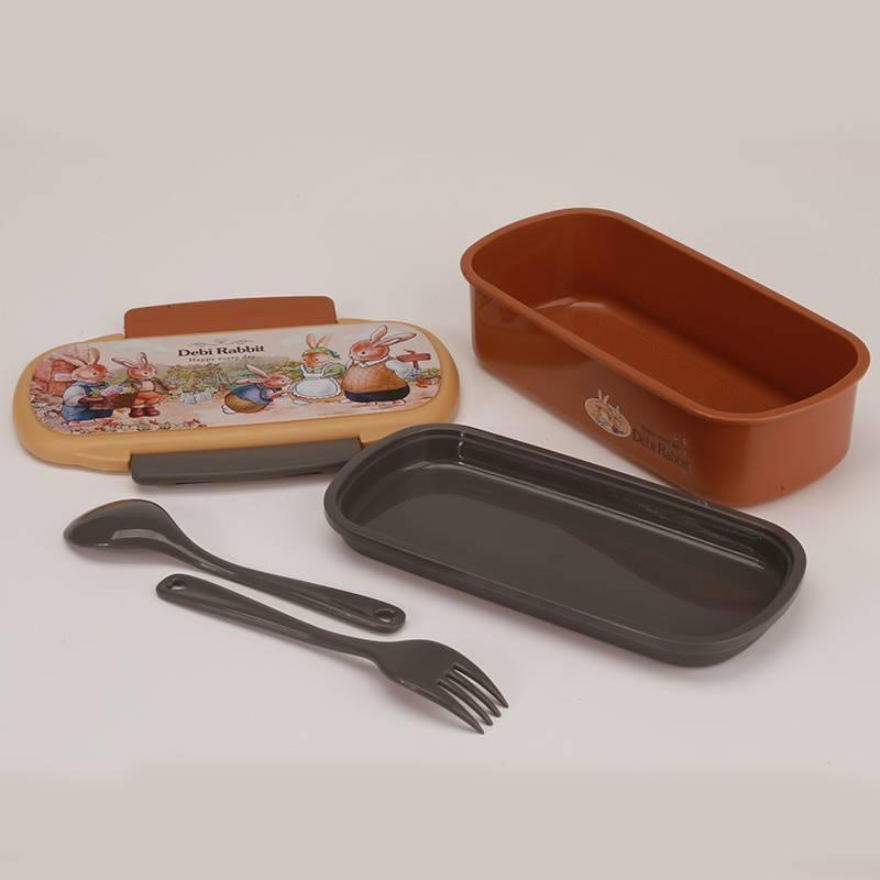 Rectangular Rabbit Plastic Bento Lunch Box for Kids - Twisoo