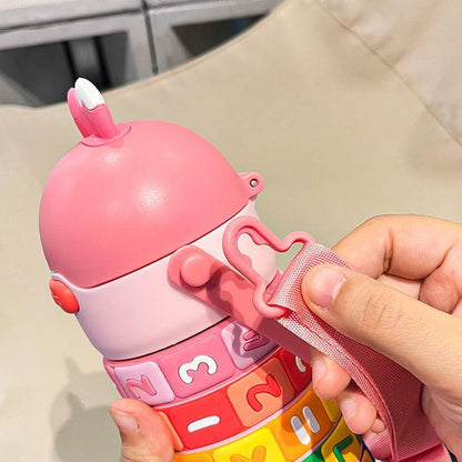Rotating Educational Stainless Steel Water Bottle for Kids - Twisoo