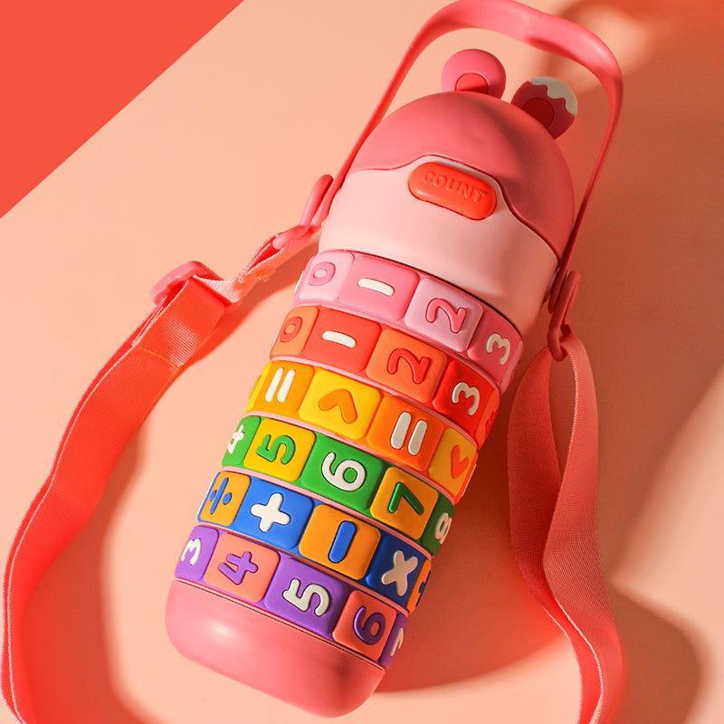 Rotating Educational Stainless Steel Water Bottle for Kids - Twisoo