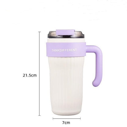 Stainless Steel Tumbler Mug | Coffee Cup with Handle and Straw - Twisoo