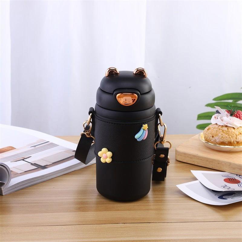 Stainless Steel Water Cup for Girls with Pearl Chain ✨💧 - Twisoo